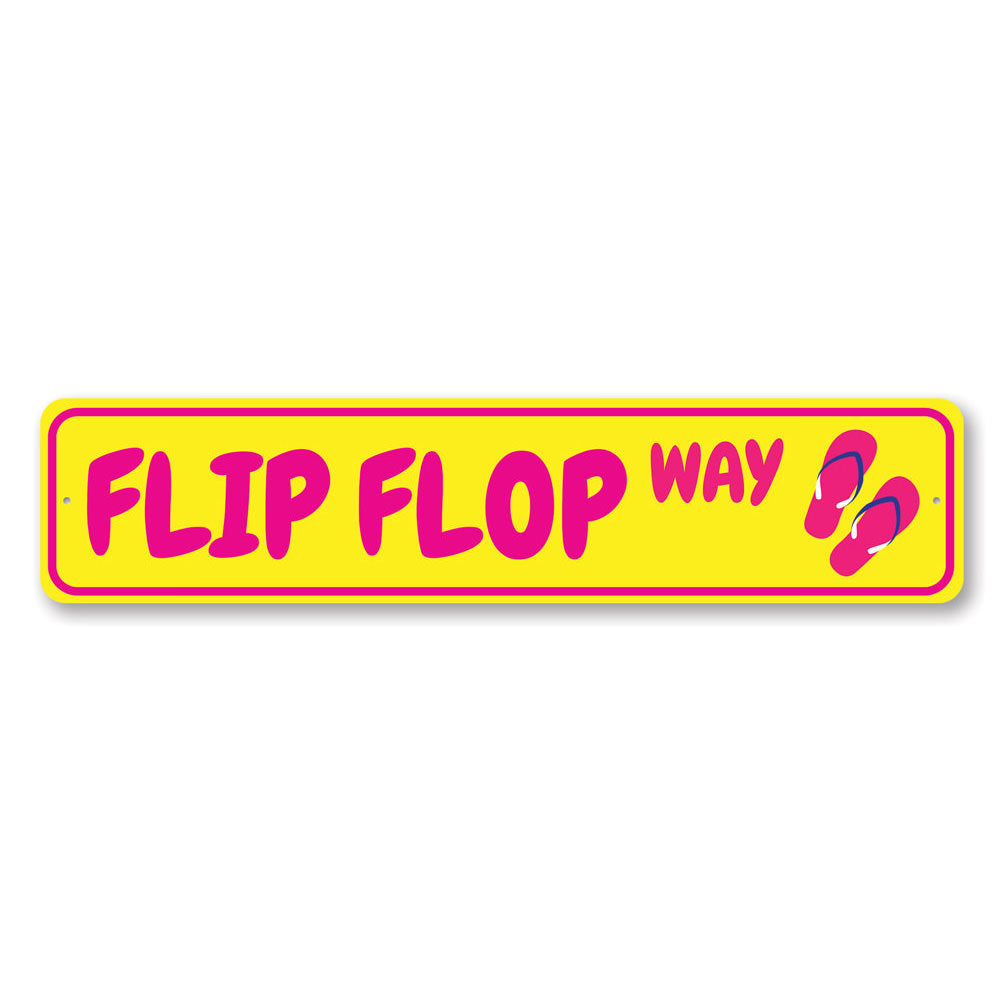 Flip Flop Way Sign Aluminum Sign