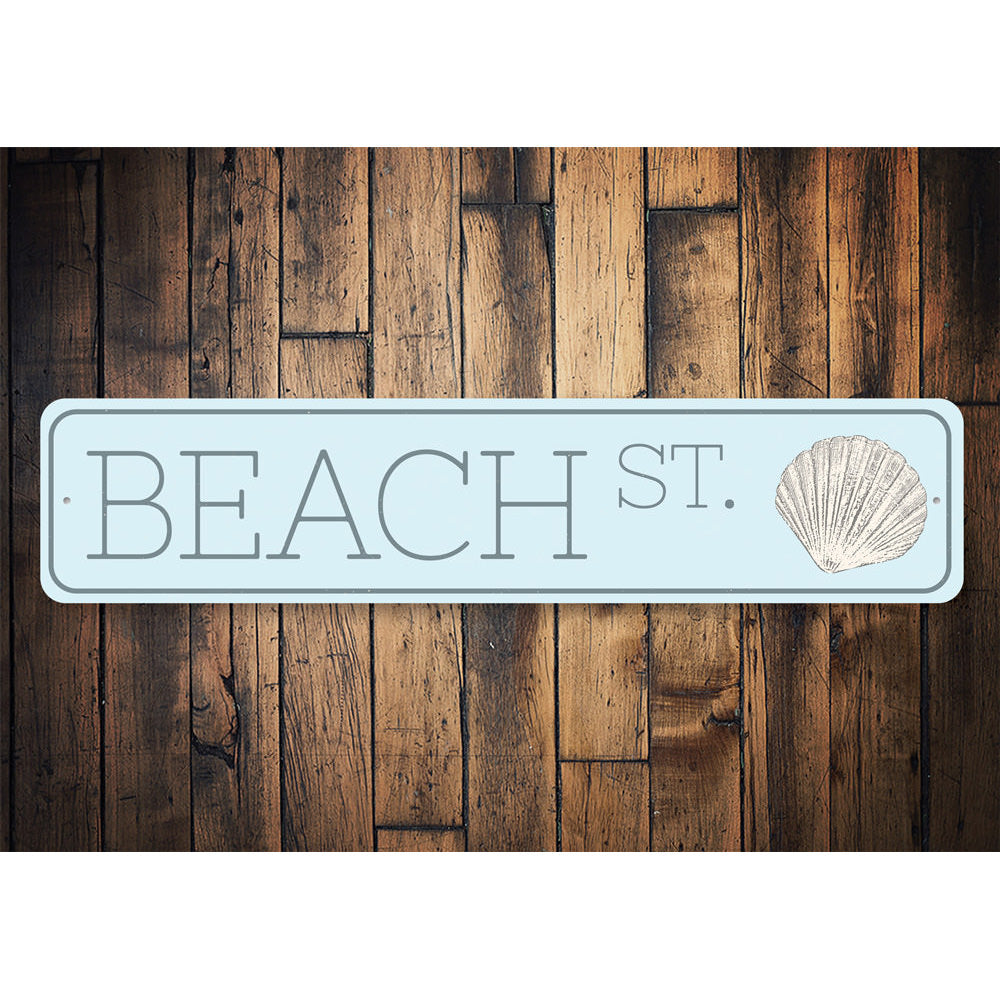 Seashell Beach Street Sign Aluminum Sign