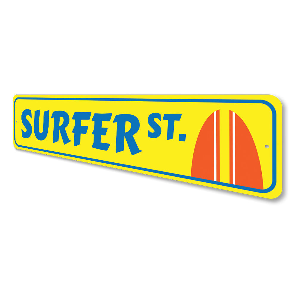 Surfer Street Sign Aluminum Sign