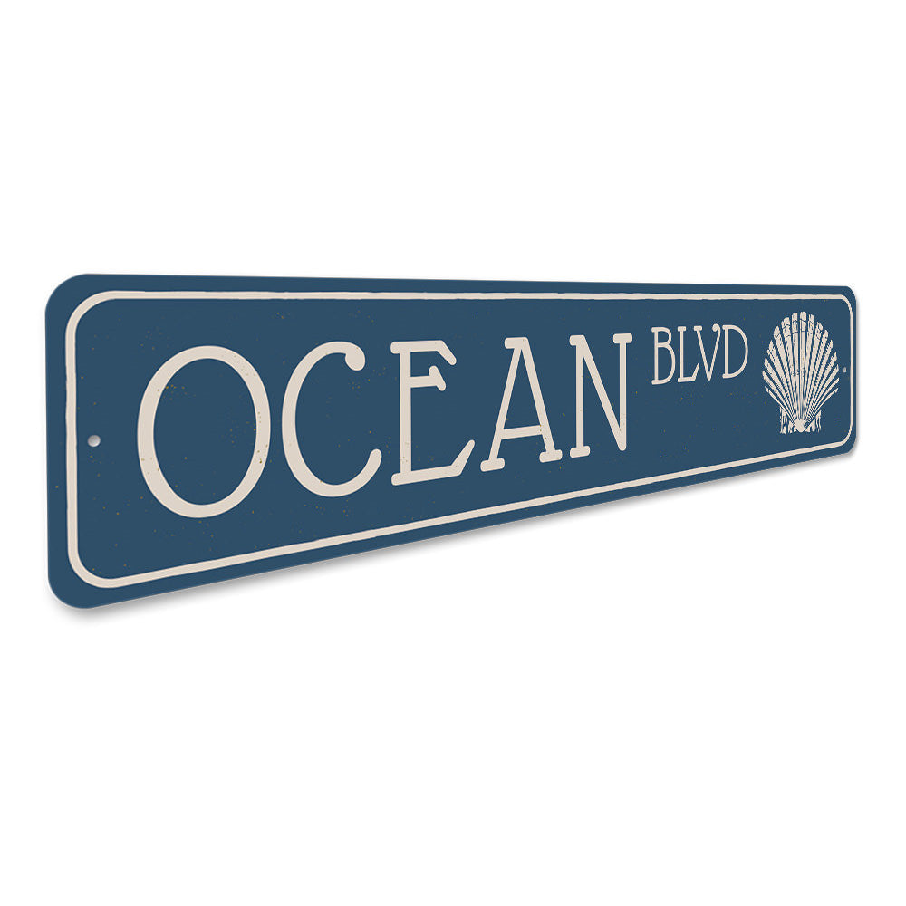 Ocean Blvd Sign Aluminum Sign
