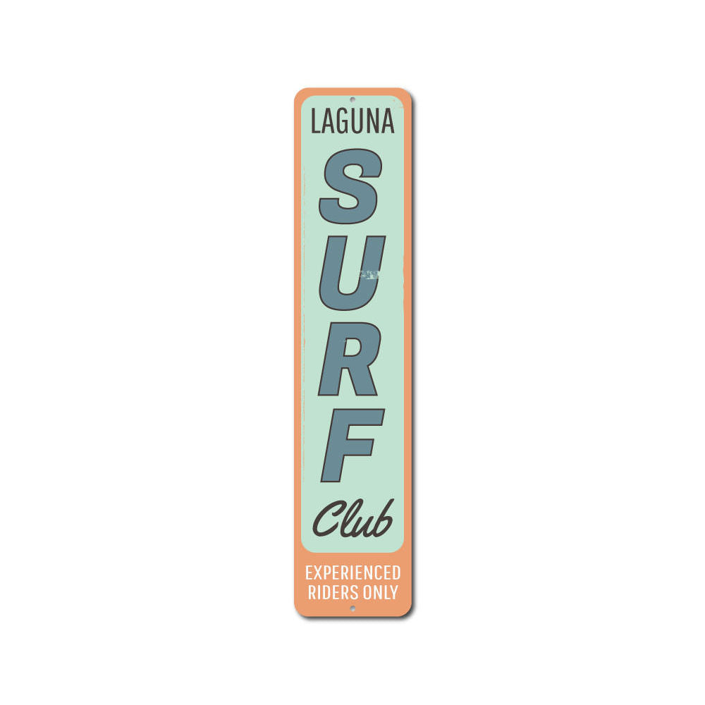 Surf Club Vertical Sign Aluminum Sign