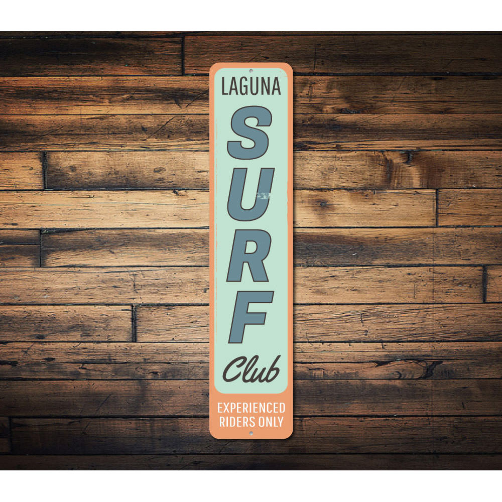 Surf Club Vertical Sign Aluminum Sign