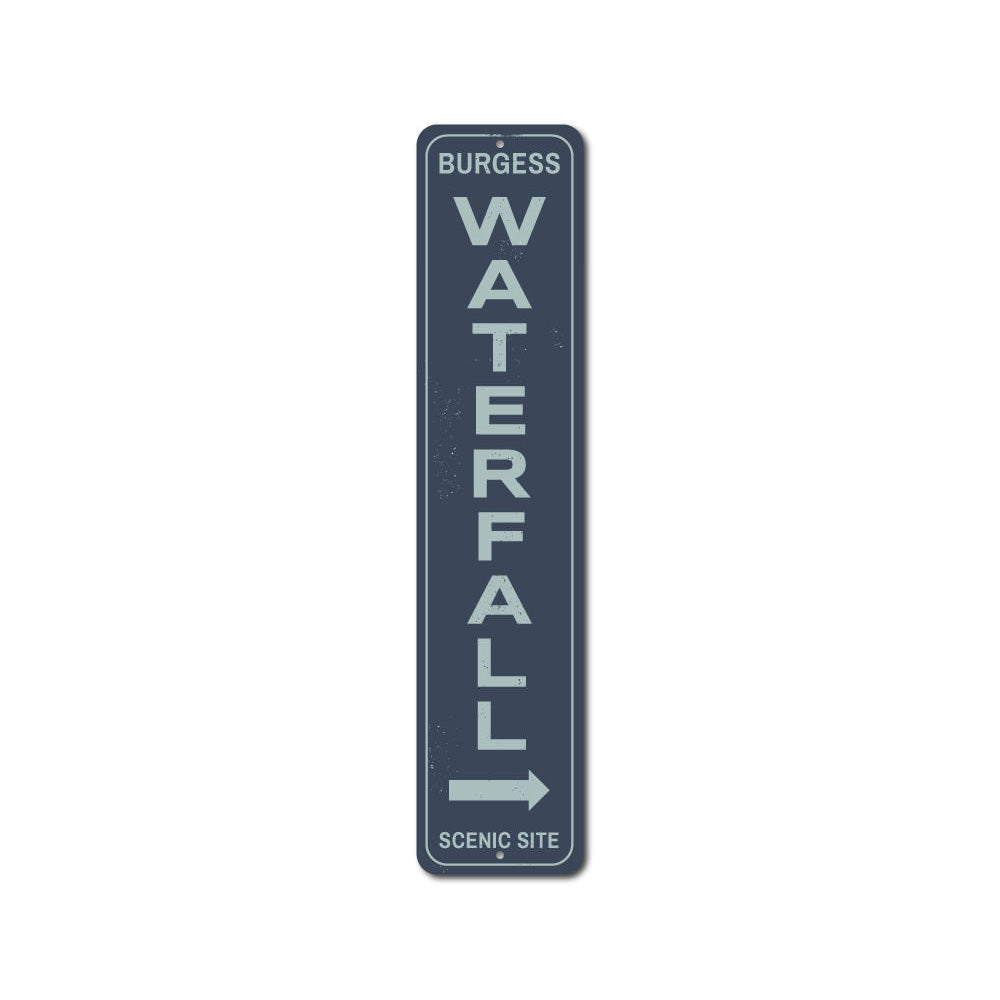 Waterfall Vertical Sign Aluminum Sign