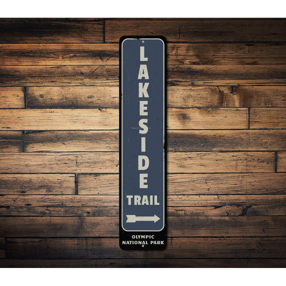 Lakeside Trail Arrow Sign Aluminum Sign