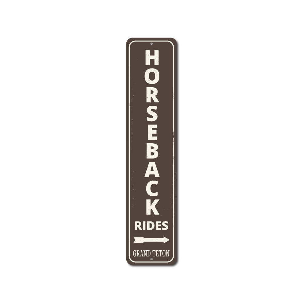 Horseback Rides Vertical Sign Aluminum Sign