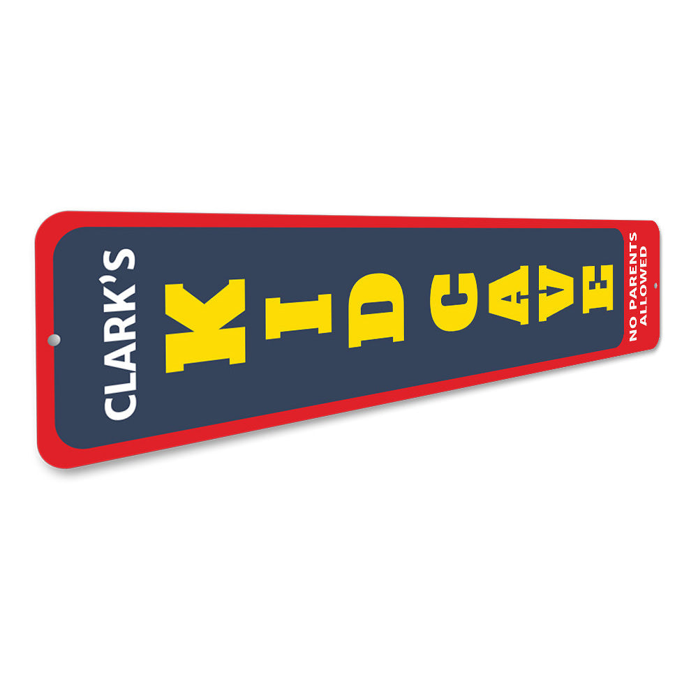 Kids Cave Vertical Sign Aluminum Sign