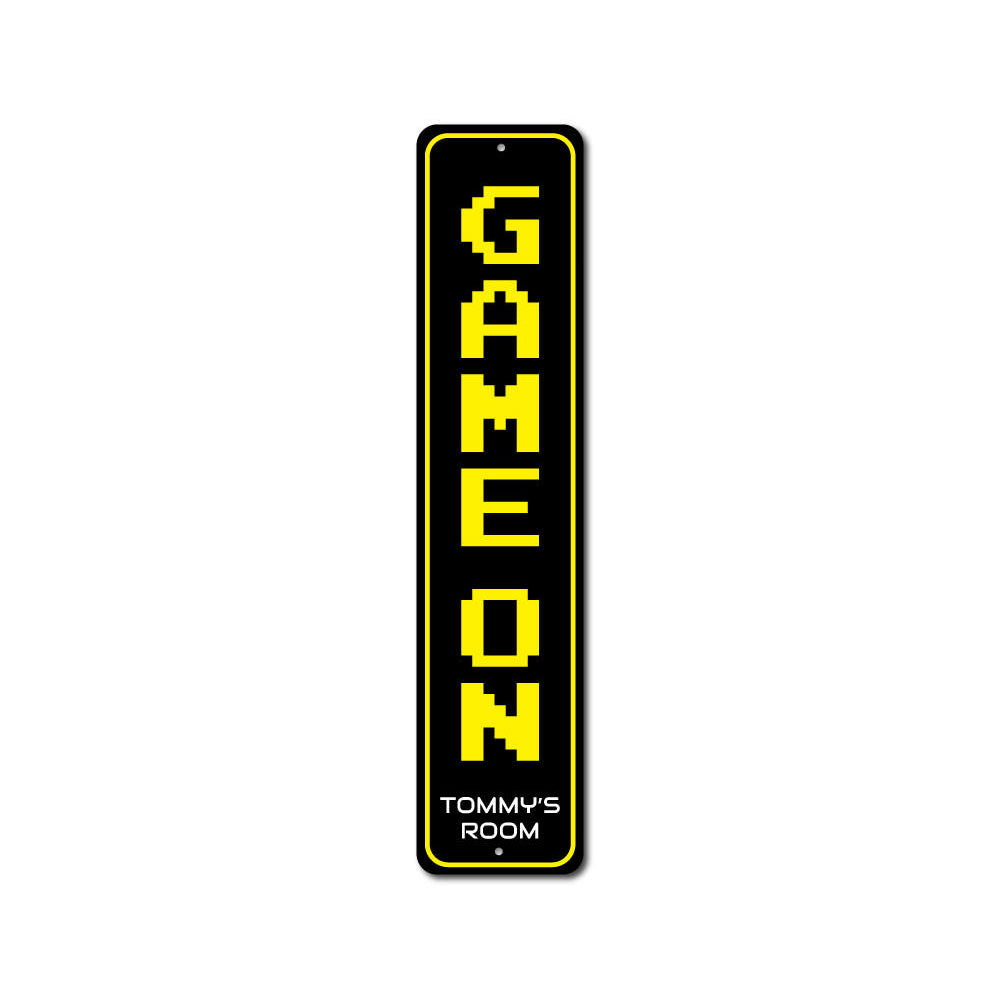 Game On Vertical Sign Aluminum Sign
