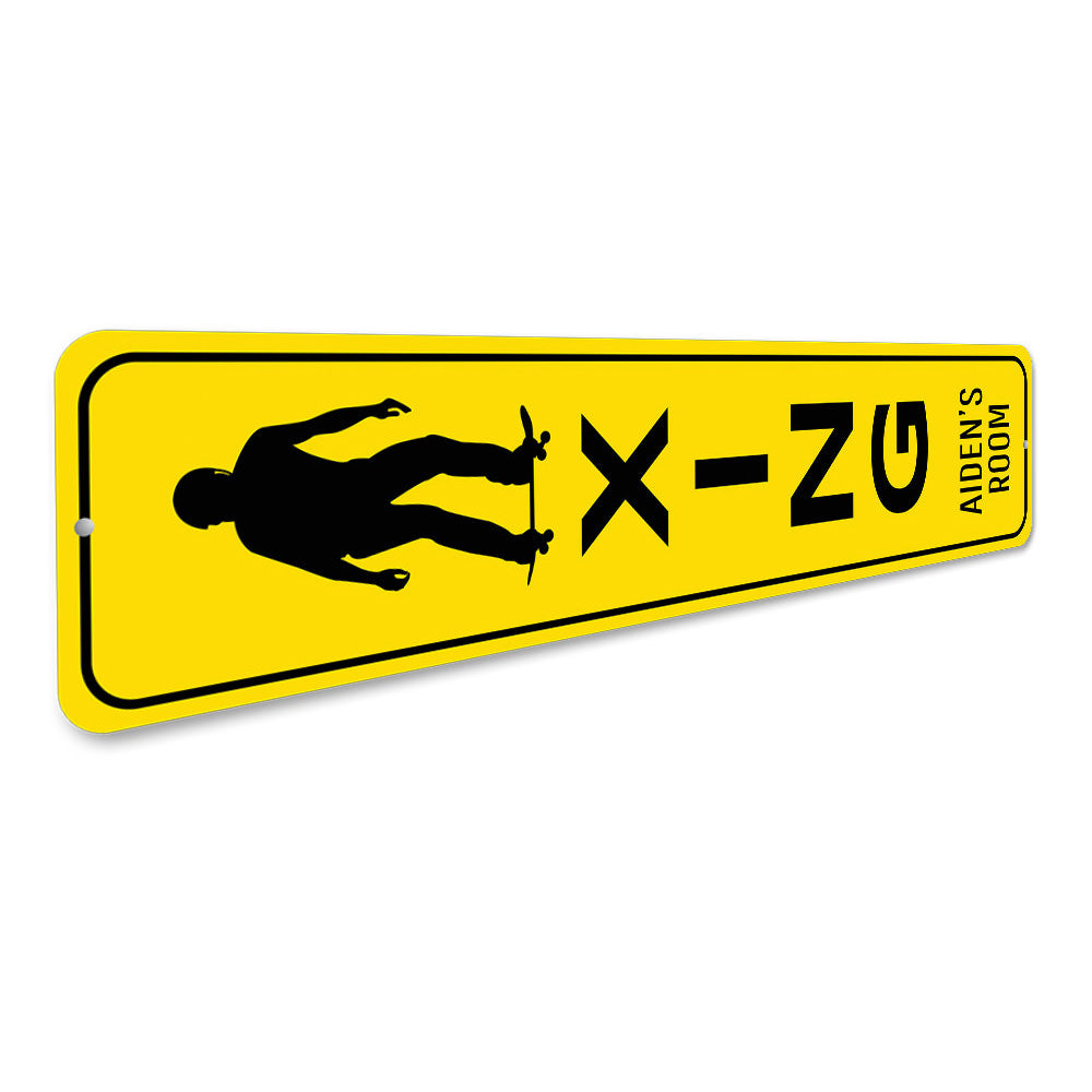 Skateboarder Crossing Sign Aluminum Sign