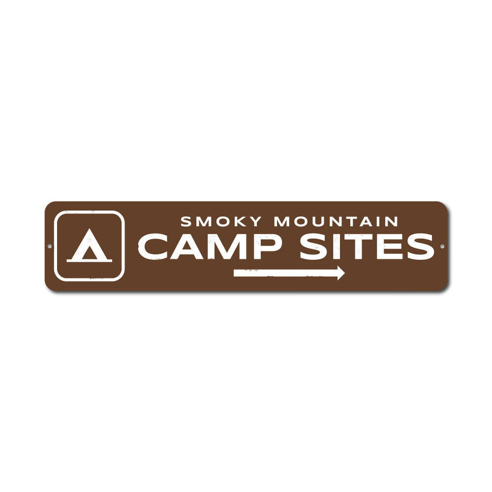 Campsites Arrow Sign Aluminum Sign