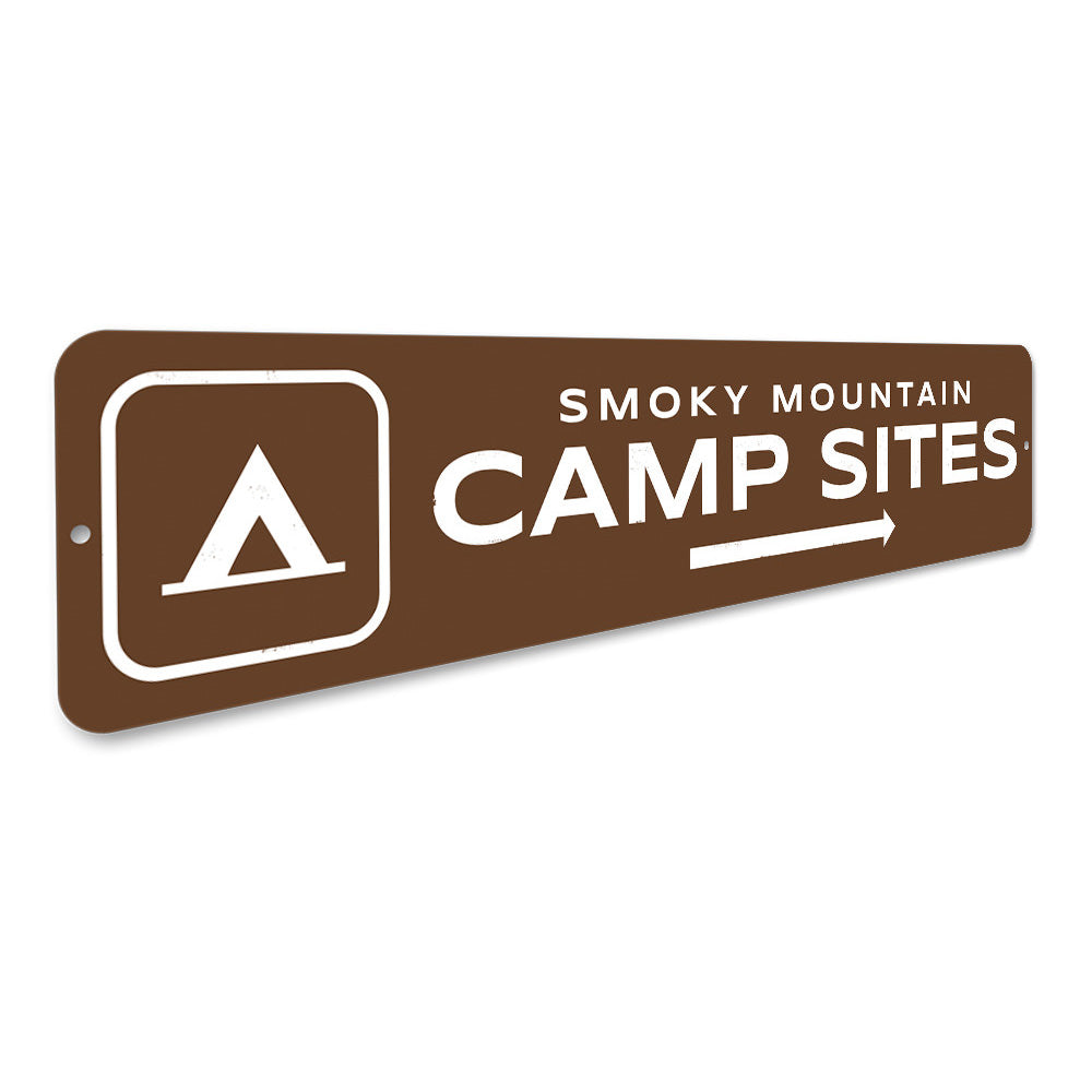Campsites Arrow Sign Aluminum Sign