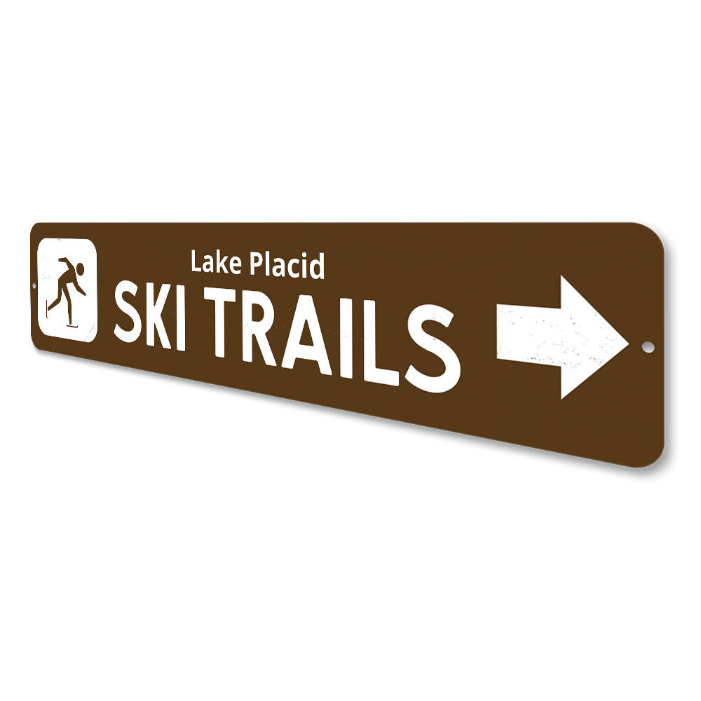 Ski Trails Arrow Sign Aluminum Sign