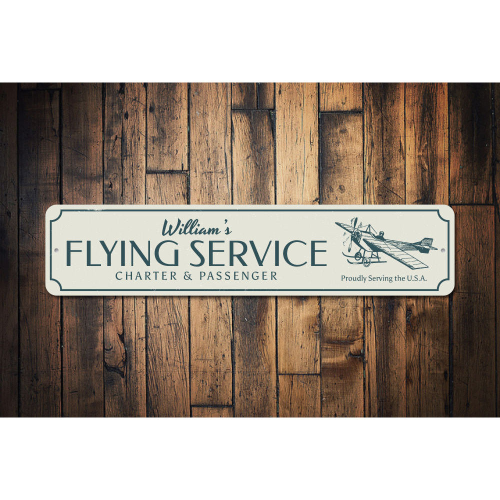 Flying Service Sign Aluminum Sign