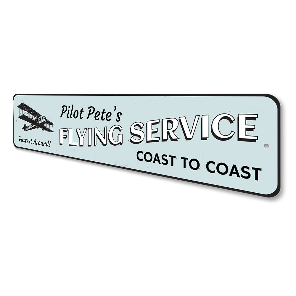 Coast to Coast Flying Service Sign Aluminum Sign