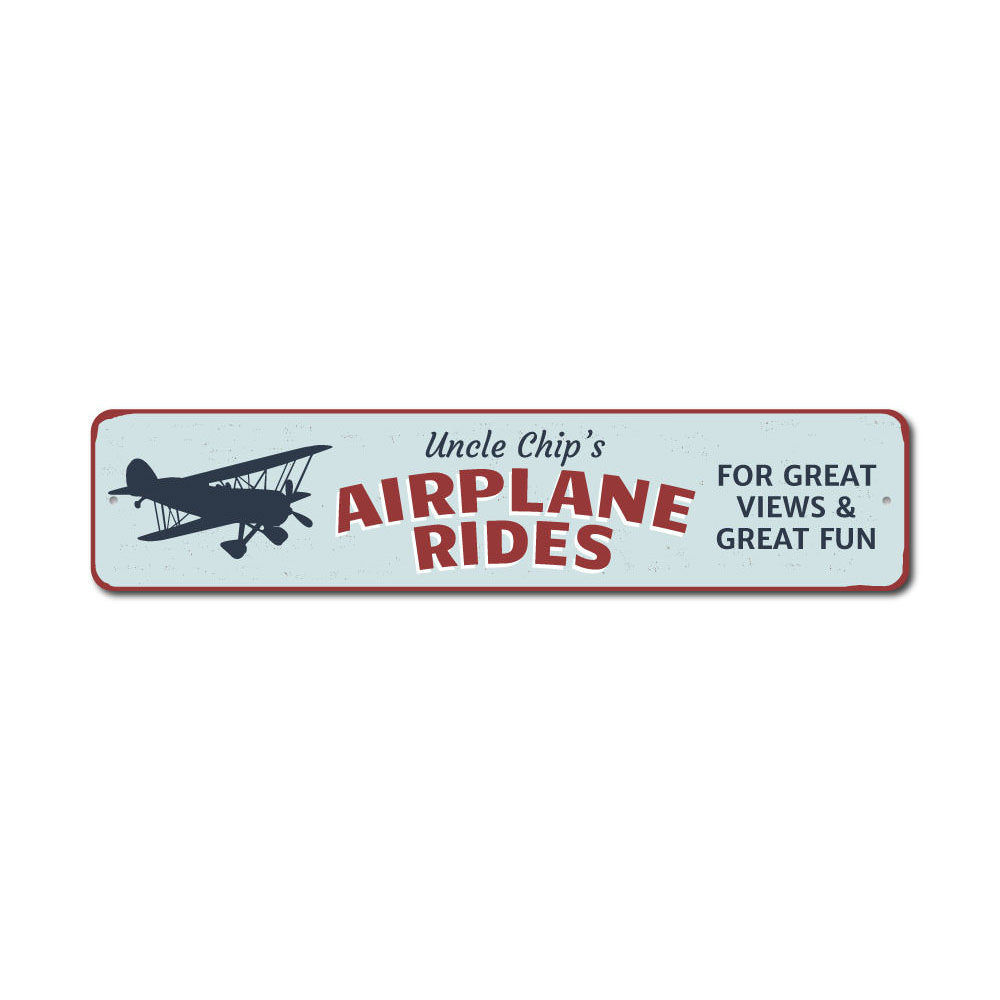 Pilot Airplane Rides Sign Aluminum Sign