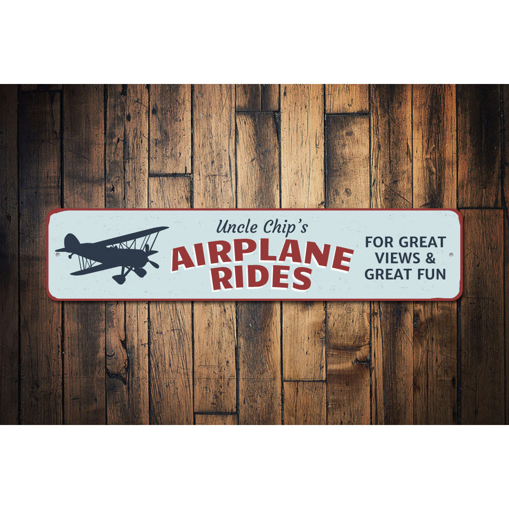 Pilot Airplane Rides Sign Aluminum Sign
