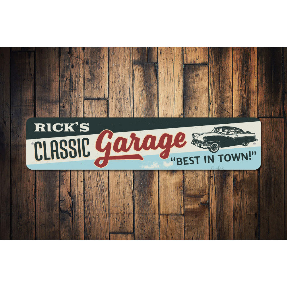 Classic Car Garage Sign Aluminum Sign