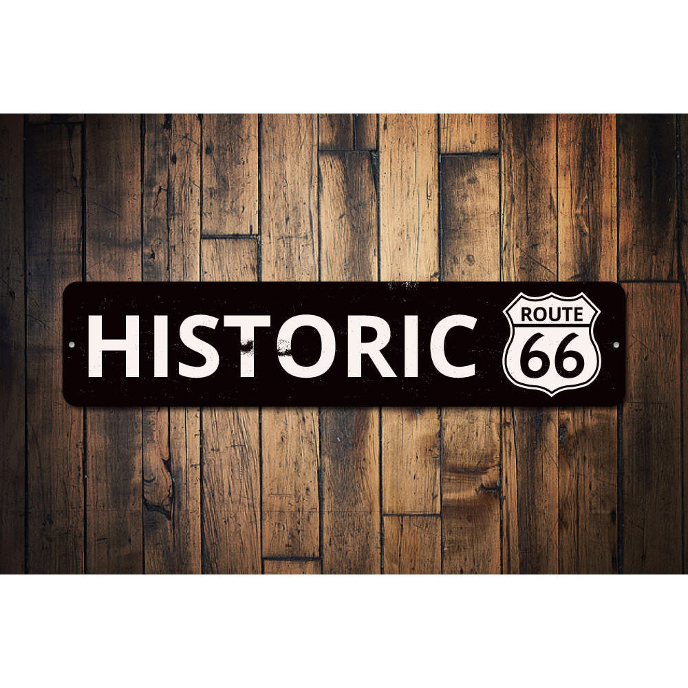 Historic Route 66 Sign Aluminum Sign