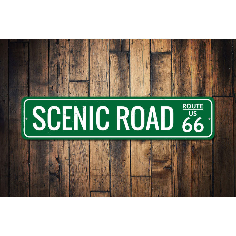 Scenic Road US Route 66 Sign Aluminum Sign