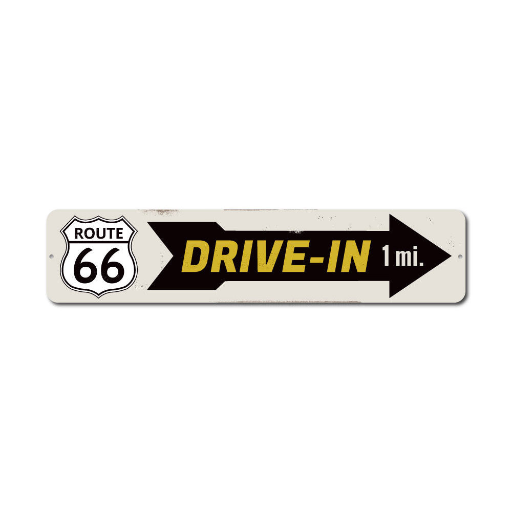 Drive-In Route 66 Sign Aluminum Sign