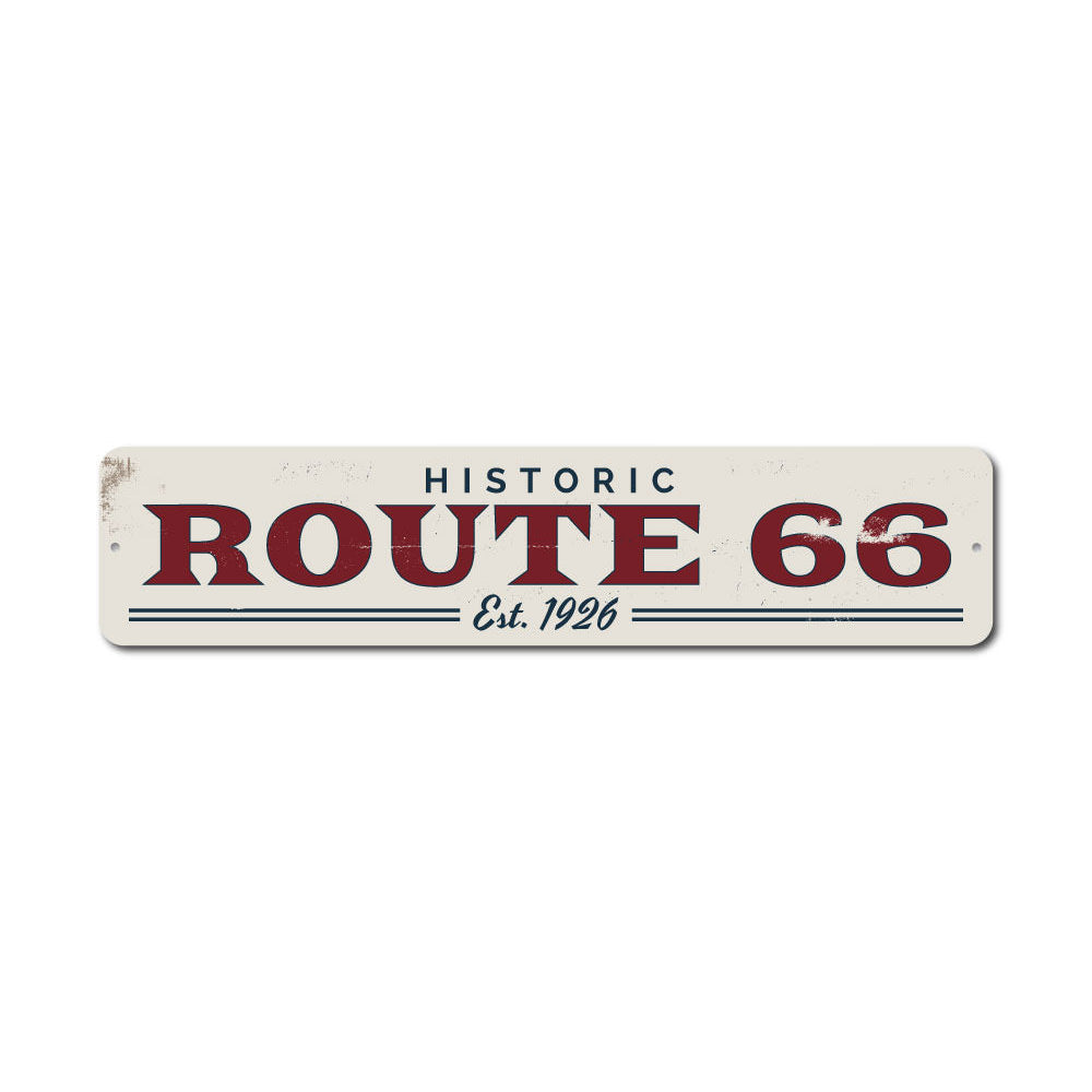 Route 66 Est Date Sign Aluminum Sign