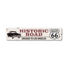 Classic Car Route 66 Sign Aluminum Sign