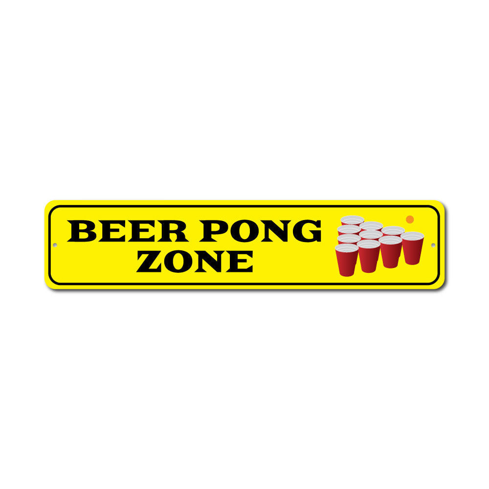 Beer Pong Zone Party Sign Aluminum Sign