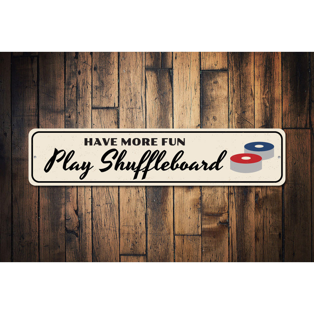 Fun Shuffleboard Sign Aluminum Sign