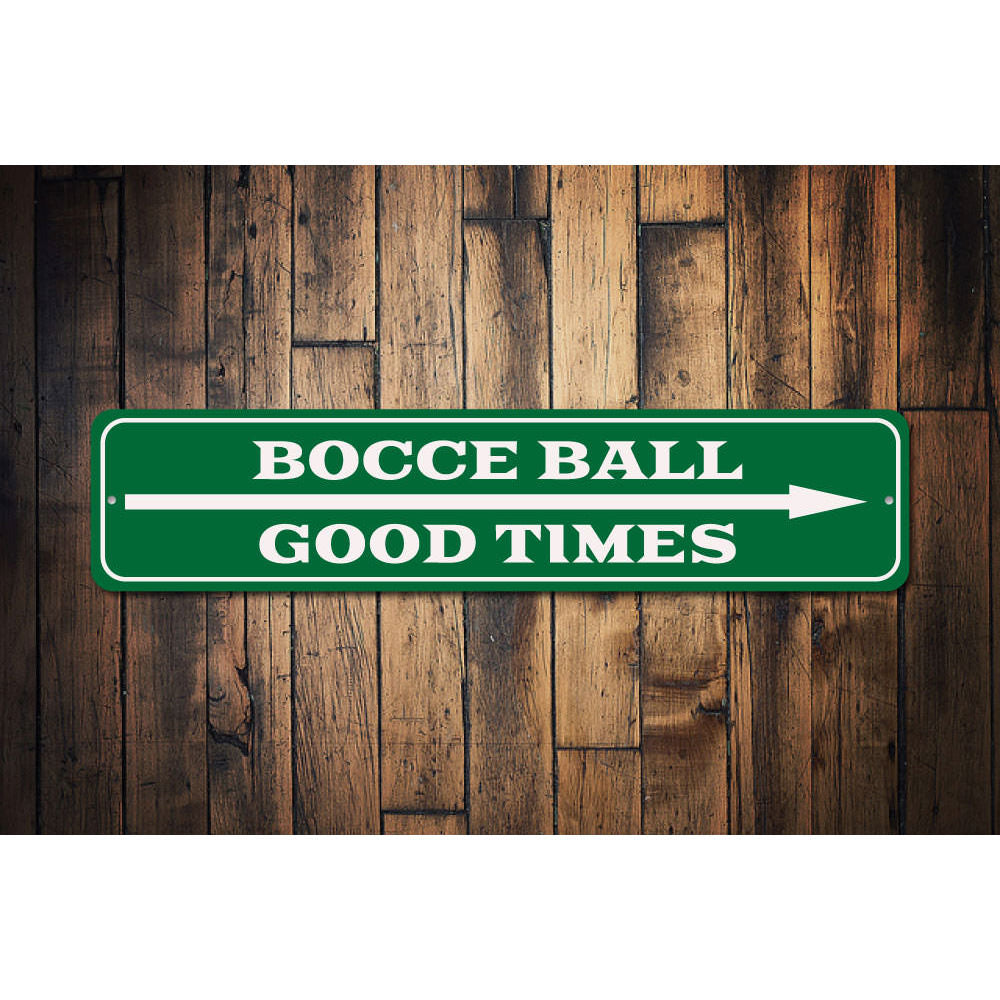 Bocce Ball Arrow Sign Aluminum Sign