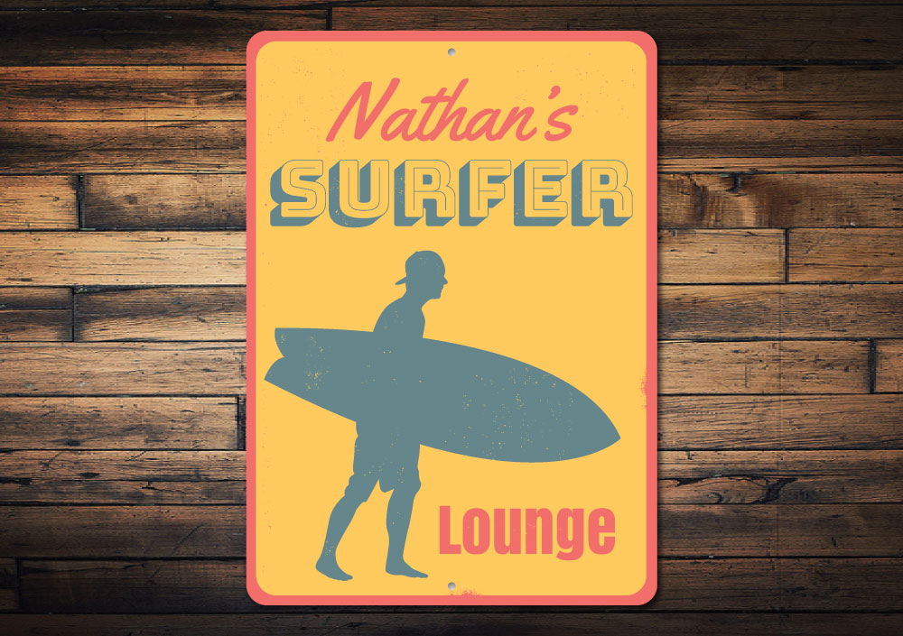 Surfer Lounge Sign Aluminum Sign
