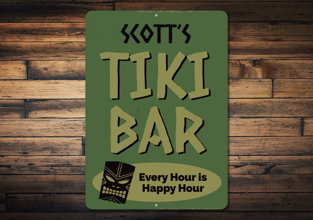 Every Hour is Happy Hour Tiki Bar Sign