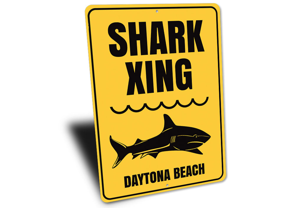 Beach Name Shark Crossing Sign