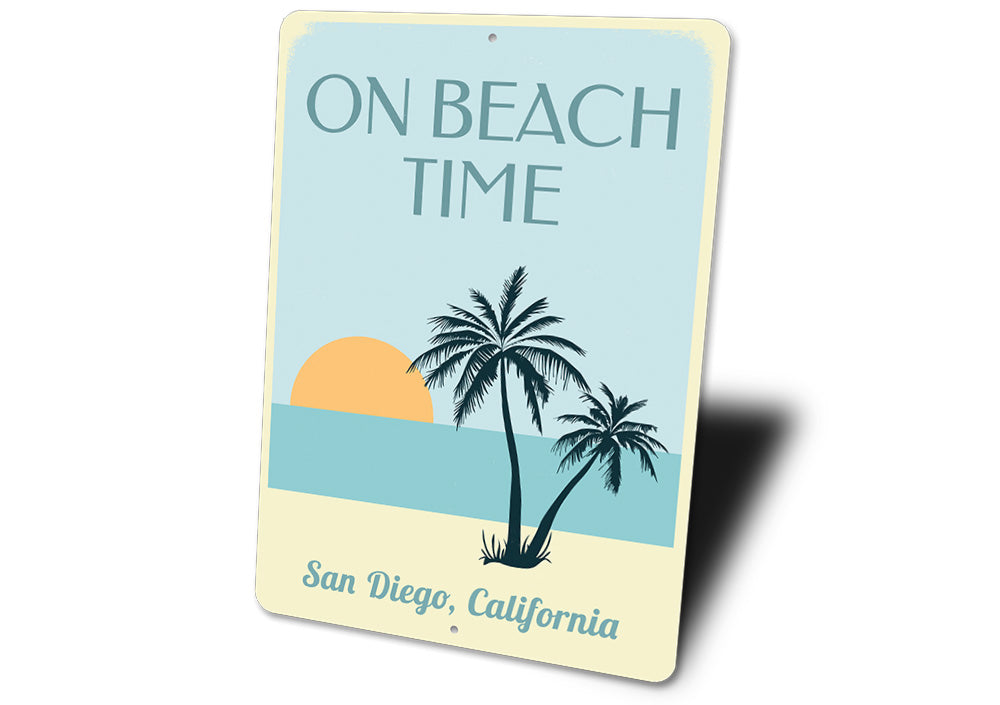 On Beach Time Sunset Sign