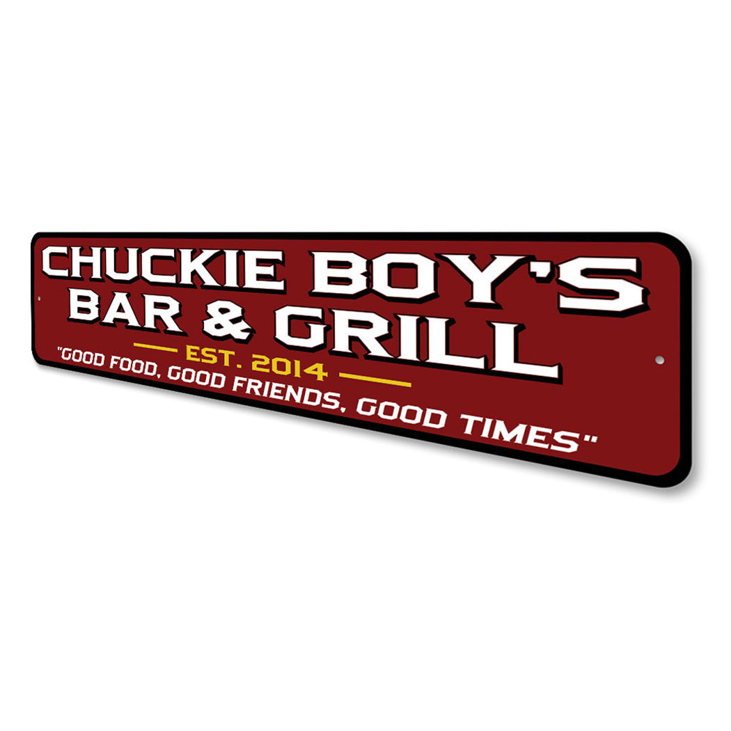 Personalized Bar And Grill Sign