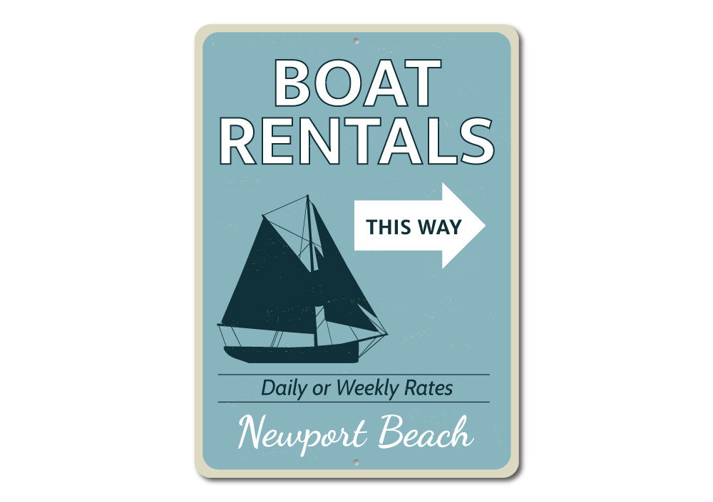 Boat Rentals This Way Sign