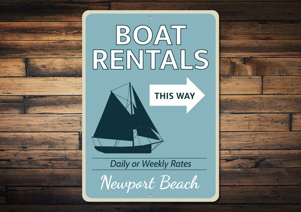 Boat Rentals This Way Sign