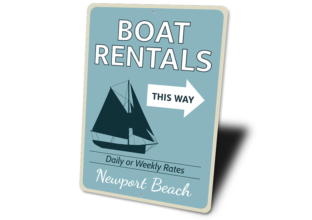 Boat Rentals This Way Sign