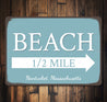 Beach Half Mile Arrow Sign