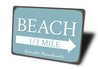 Beach Half Mile Arrow Sign