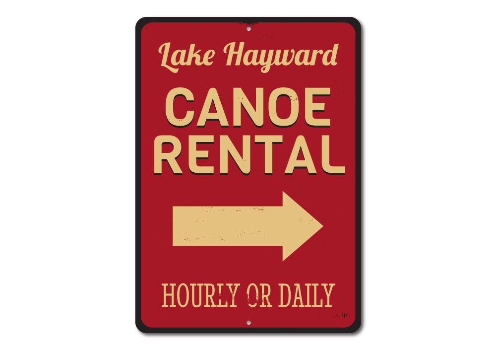 Lake Name Canoe Rental Sign