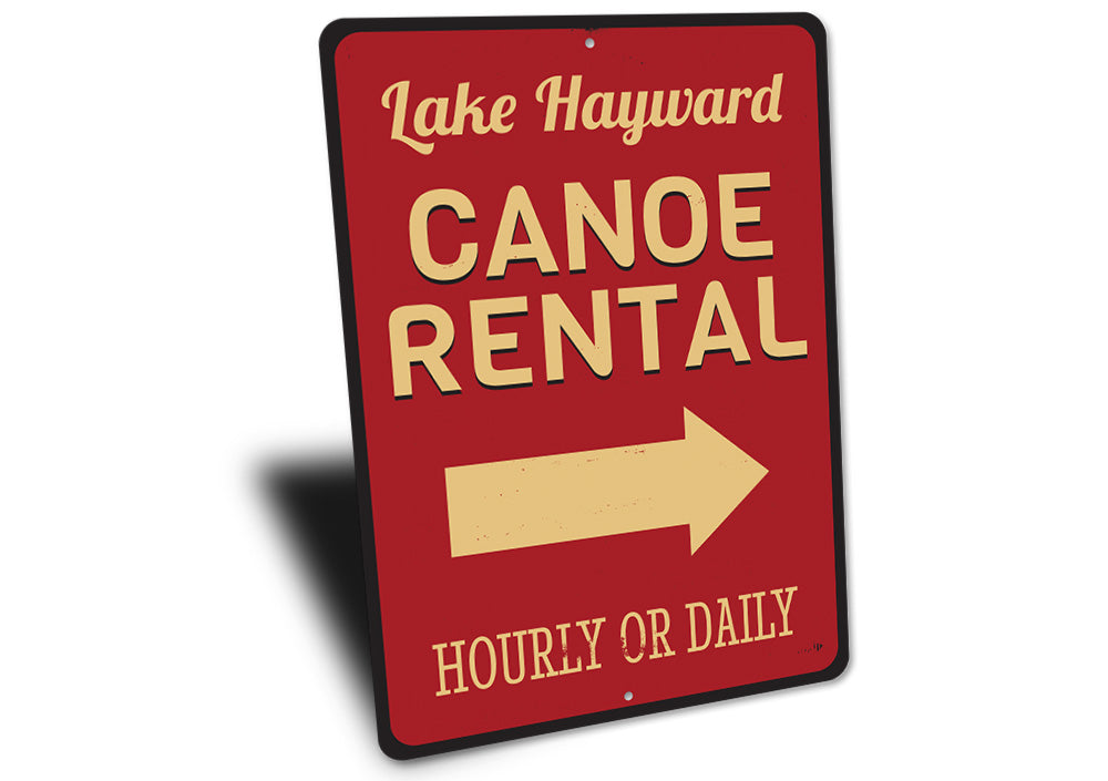 Lake Name Canoe Rental Sign Aluminum Sign