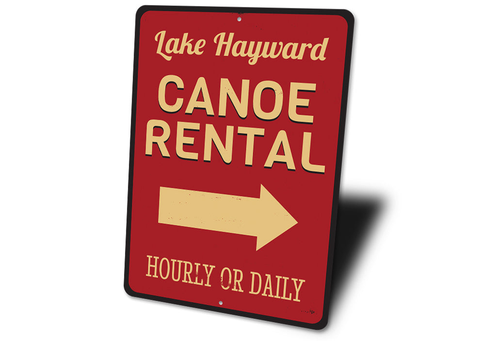 Lake Name Canoe Rental Sign