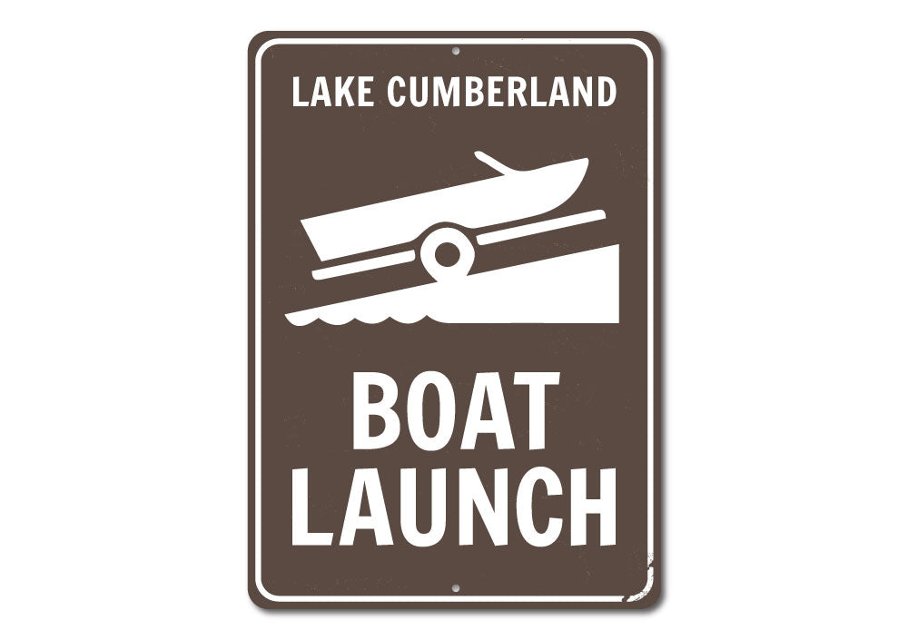 Boat Launch Lake Name Sign