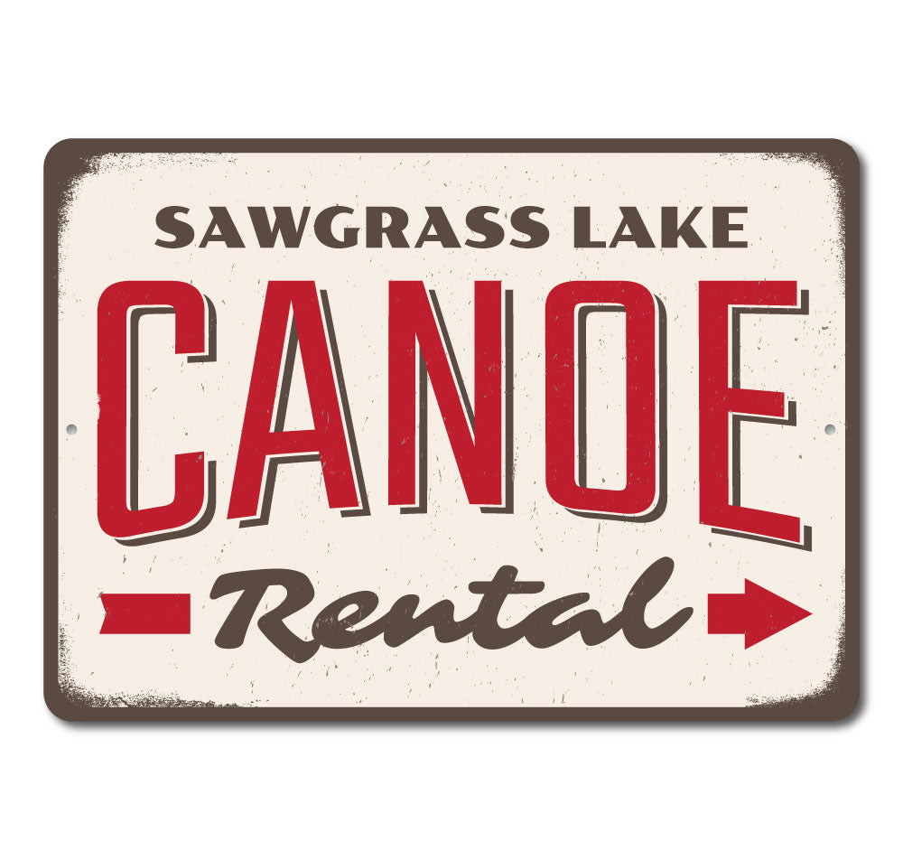 Canoe Rental Directional Sign