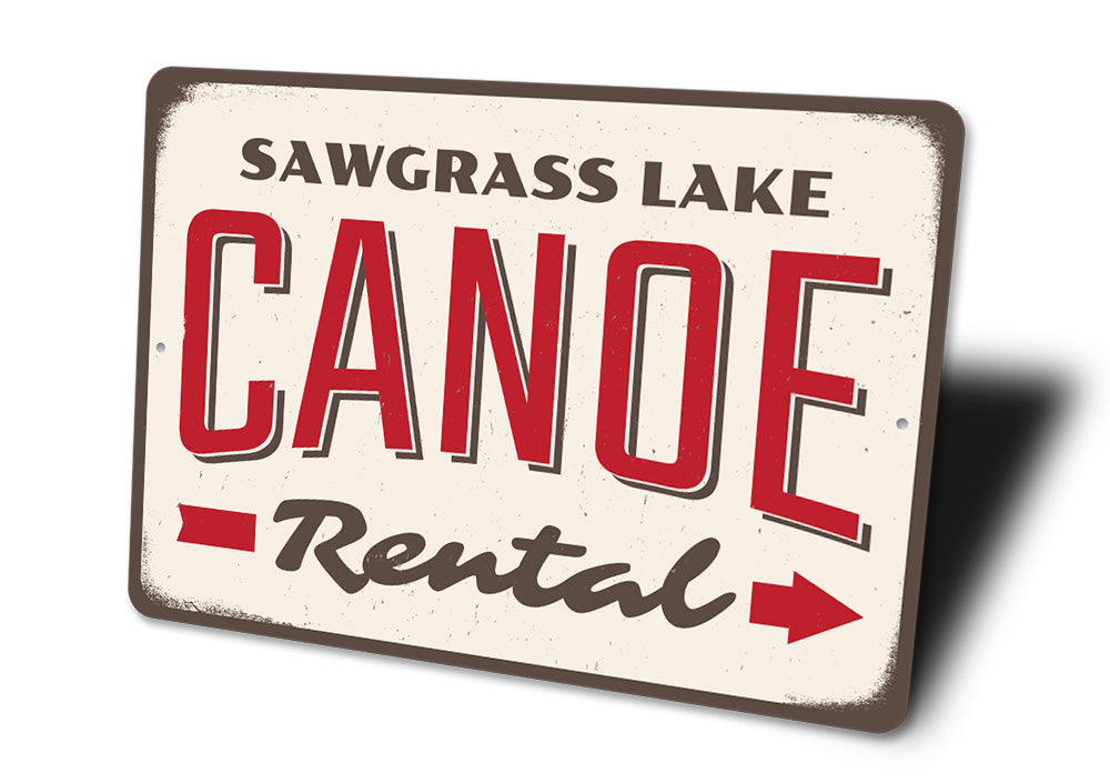 Canoe Rental Directional Sign