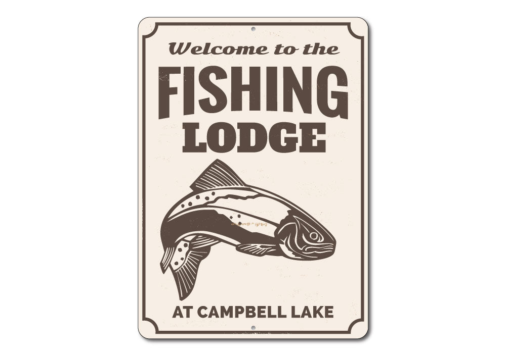Fishing Lodge Welcome Sign Aluminum Sign