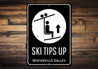 Ski Tips Up Destination Sign