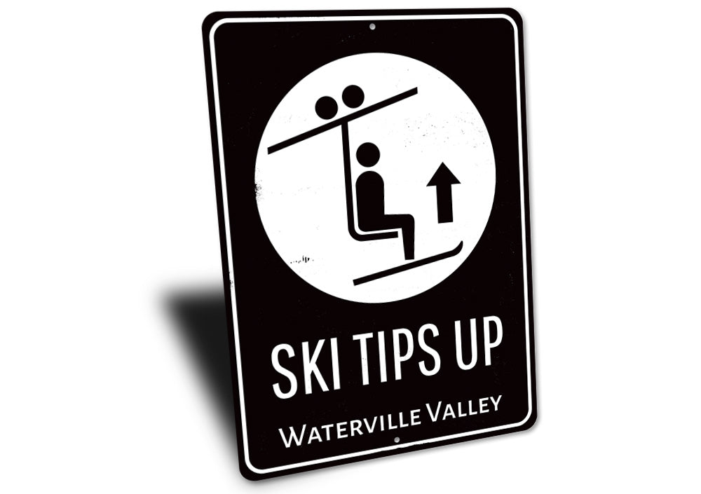 Ski Tips Up Destination Sign