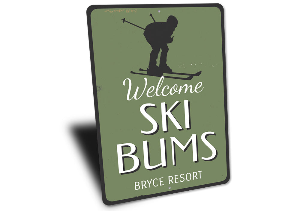 Ski Resort Skier Sign