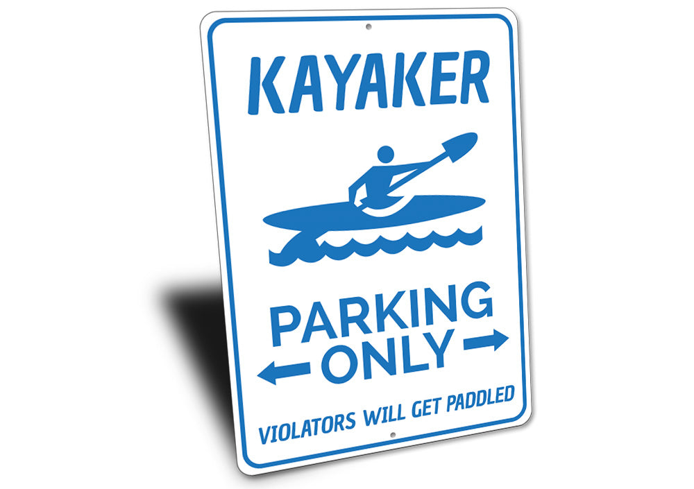 Kayaker Parking Sign