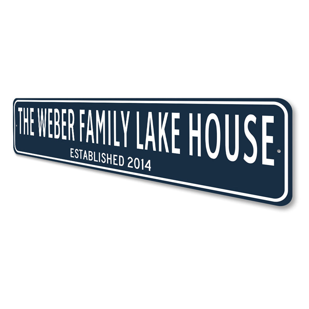 Family Lake House Established Year Sign